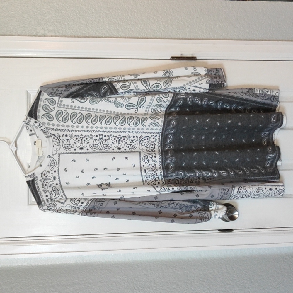 Paisley Pattern Long Sleeve Dress